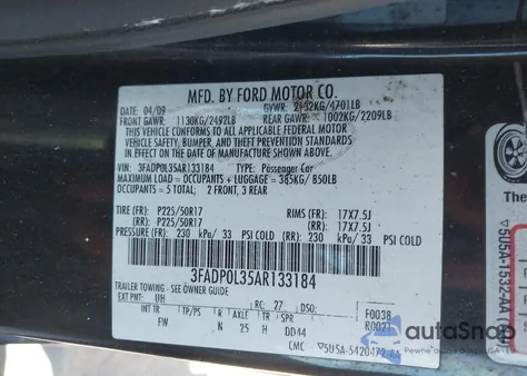 2010 Ford Fusion Hybrid из США, поврежденный, VIN 3FADP0L35AR133184